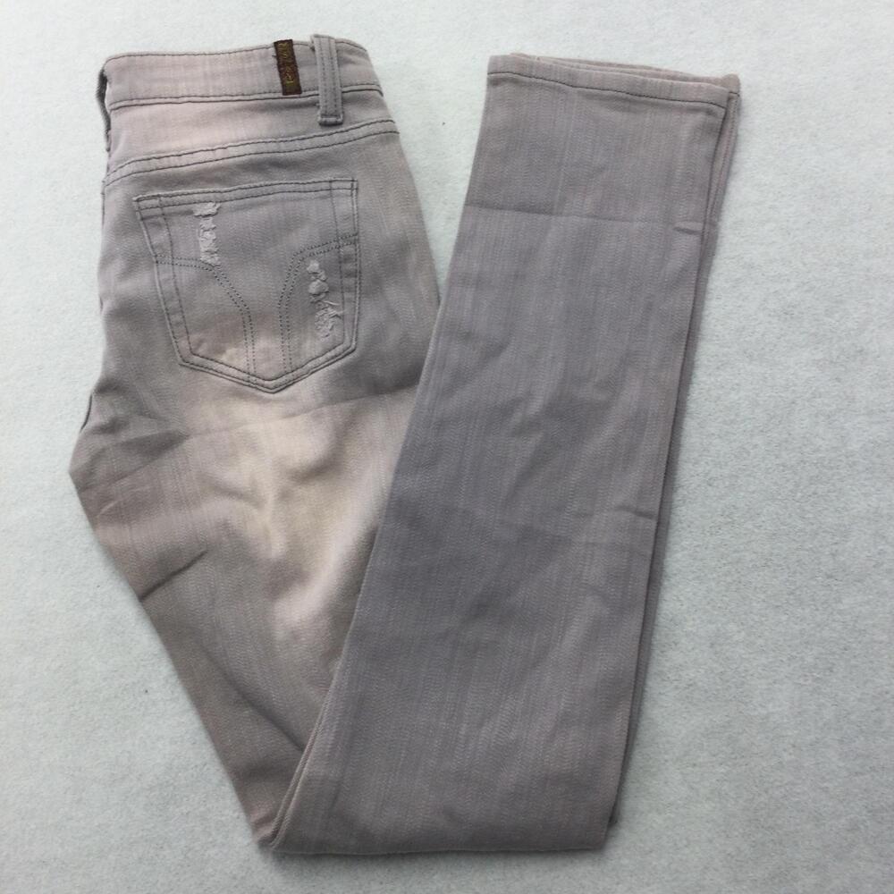Sky Jeans Skinny Jeans Juniors 5/6 Gray Light Wash Distressed Stretch Denim